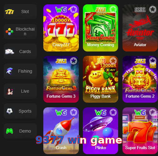 Main screen of 9377 Win Game game page for PK players